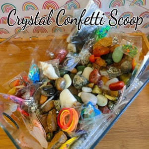 CRYSTAL CONFETTI SCOOPS | Mystery Scoops | Lucky Scoops | with Crystals, Jewellery, Accessories, Crochet and Gifts. Choose your Size. Witchy