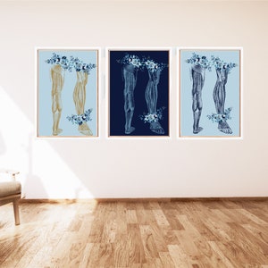 LEGS: Set of 3 Muscular System Art -Massage Therapy Decor, LMT, Massage Therapist, RMT, Chiropractor, Digital Anatomy Art Printable