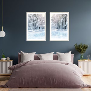 Winter Landscape prints set of Two, winter photography, snow landscape posters, Print to Size, printable wall art, 16 x 20