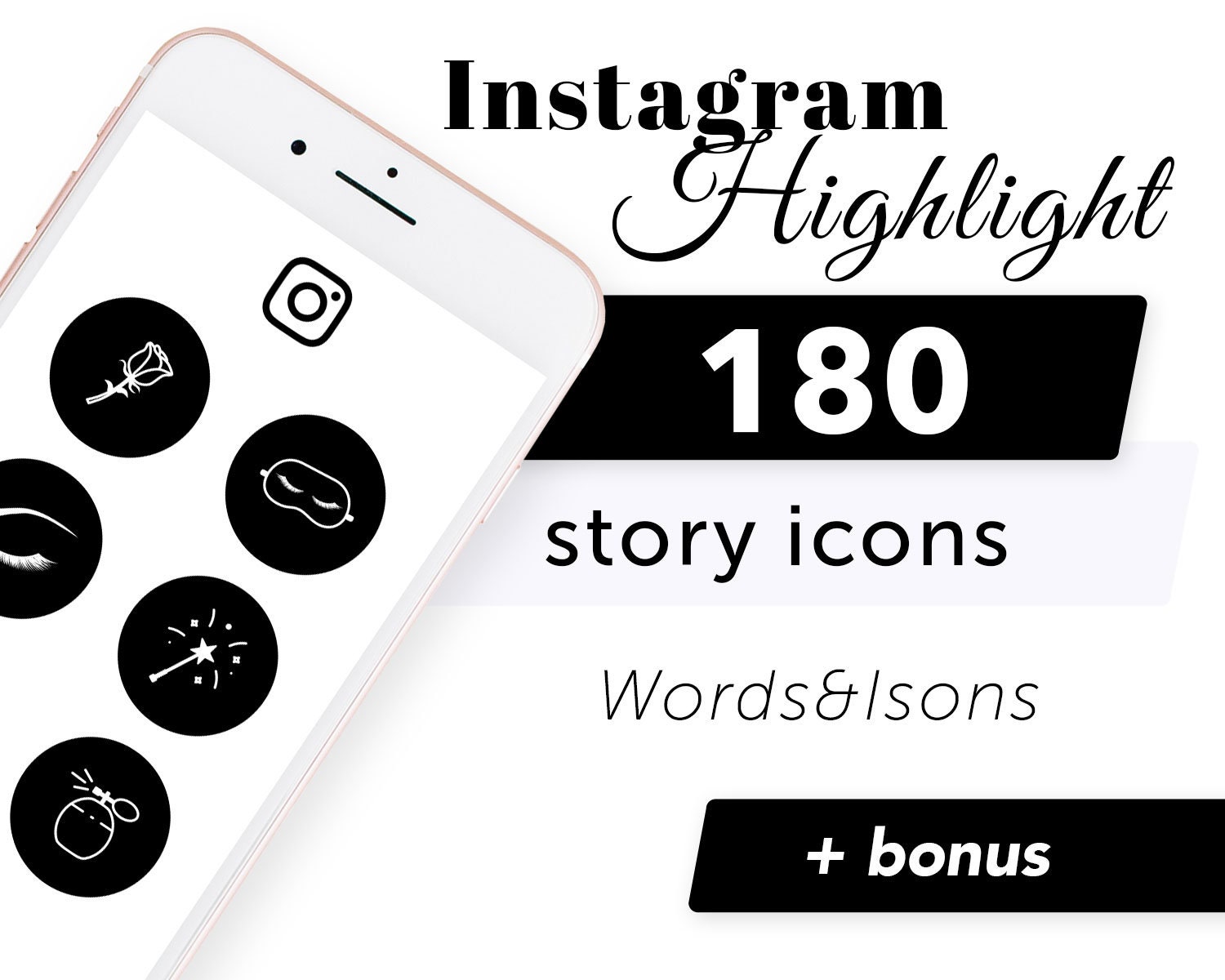 Instagram Story Highlight Icons Black Minimal Highlight - Etsy