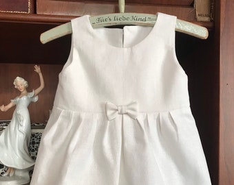 Taufkleid Taufe Babykleidung Licht weißes Kleid  Baby Dress Baby Mädchen Kleid Baumwolle Leinen