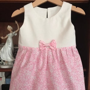 OFFRE SPÉCIALE Robe bébé Robe bébé Robe bébé fille Robe coton lin bébé Robe dété Rose