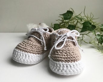 Baby Sneaker Beige Baby Stiefel Häkelstiefelchen Baby Schuhe Baby Sneaker Strick und Häkelschuhe