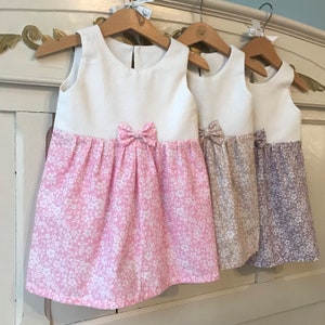 OFFRE SPÉCIALE Robe bébé Robe bébé Robe bébé fille Robe coton lin bébé Robe dété image 9