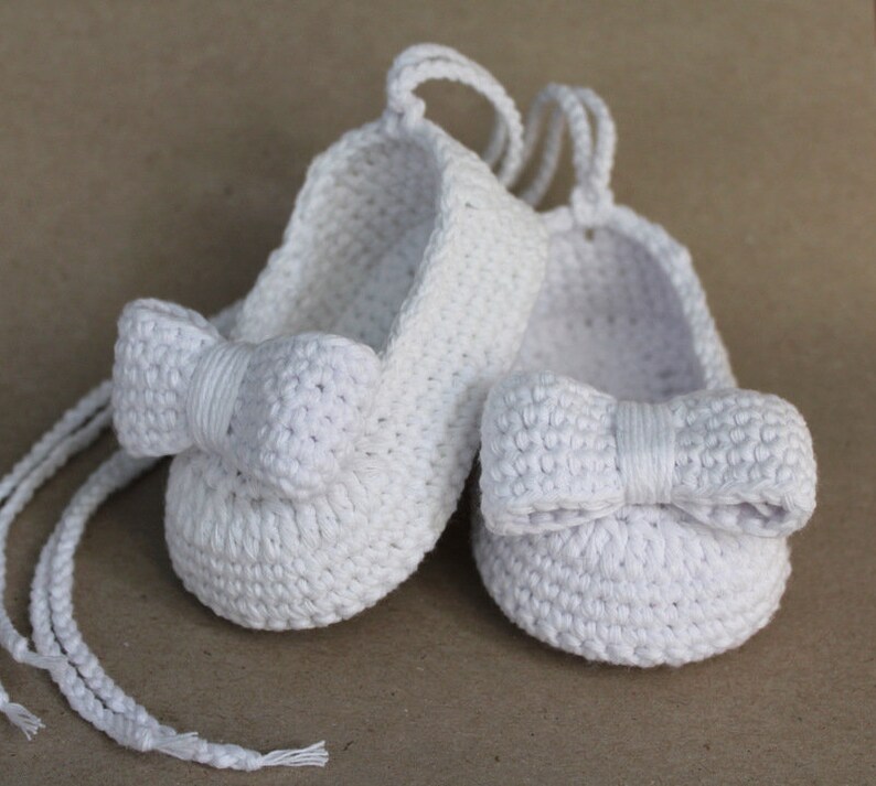 Baby Ballerina Shoes White Girls Baby Shoes Knitted and - Etsy
