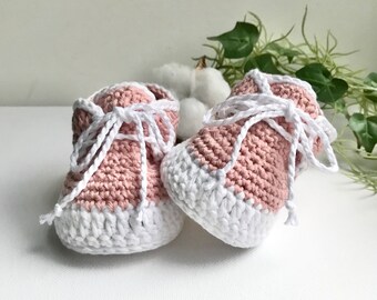 Rosa Baby Stiefel Häkelstiefelchen Baby Schuhe Baby Sneaker Strick und Häkelschuhe