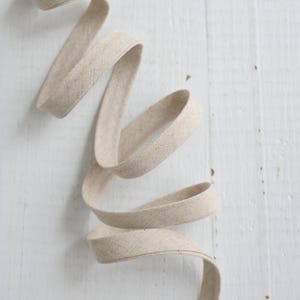 1/2" Double Fold Bias Tape – Natural, Cotton/Linen Blend, seam trim, sewing facing, quilt trim