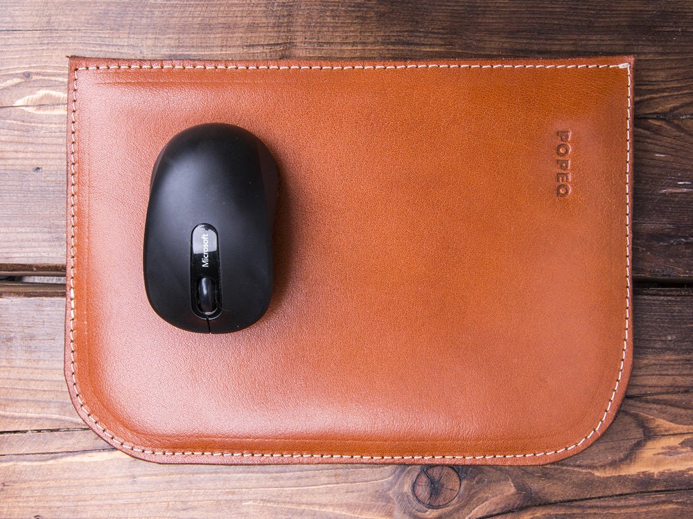 Personalized leather mousepad Leather Mouse pad custom Mouse Etsy