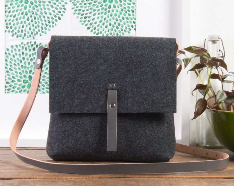 Grey Crossbody Felt Purse Felt Bag Handbags Purses and Etsy