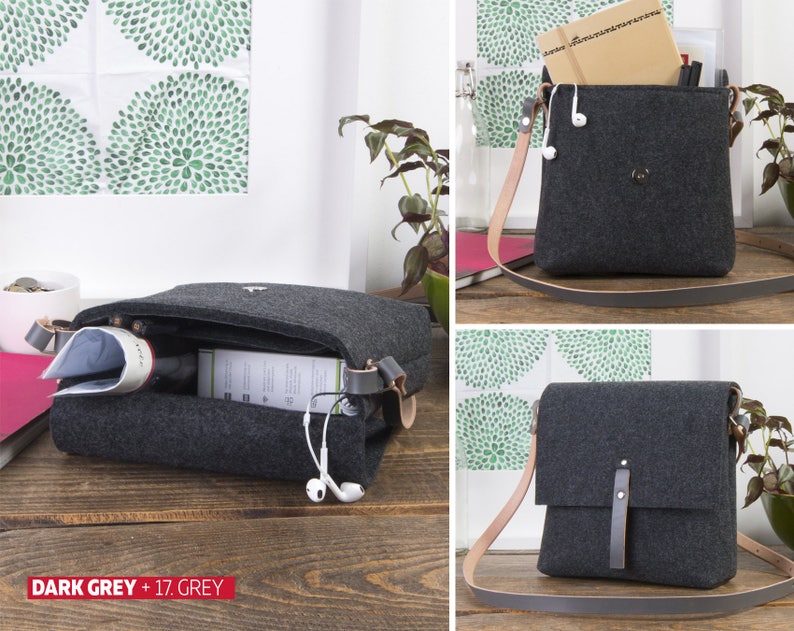 Grey Crossbody Felt Purse Felt Bag Handbags Purses and Etsy