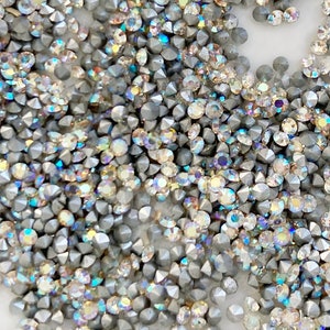 40x SWAROVSKI Crystal AB 1.5mm PP9, Swarovski AB Rhinestone SS4 Crystal Nail Art Gems, Pointy Back Foiled Chaton 1012 1100 1028 1088