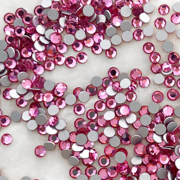 50x Swarovski Crystal Rose SS8 PP18, 2.5mm Flatback Rhinestones, TINY Pink Flatbacks, 2038 2058 2088 NON-HOTFIX 2028 2012 2000, Nail Art