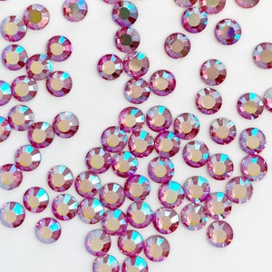 50x Swarovski Rose AB SS16 PP30 4 mm Flatback, Rose Strasssteine 2012 NON-HOTFIX 2058 2088 2000, Pink Crystal Nailart, Rose Aurora Borealis