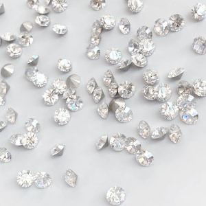 25 cristaux SWAROVSKI clair de lune 4 mm PP32, cristal clair de lune, strass transparents SS17, chatons métallisés pointus à l&#39;arrière 1028 1012 1100 1088