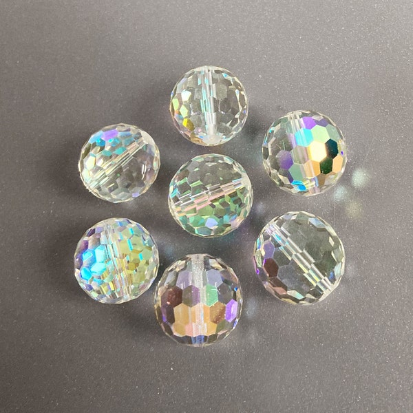 1x Boule disco, cristal Swarovski AB 5003 18 mm, perles AB facettées de la boîte d'origine, perles rares vintage cristal Swarovski AB 18 mm, sphère ronde