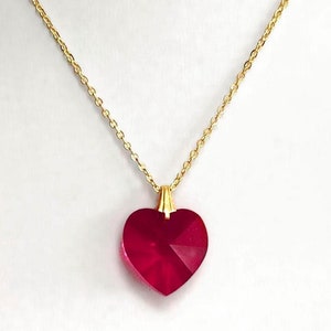 Red swarovski heart necklace - Etsy 日本