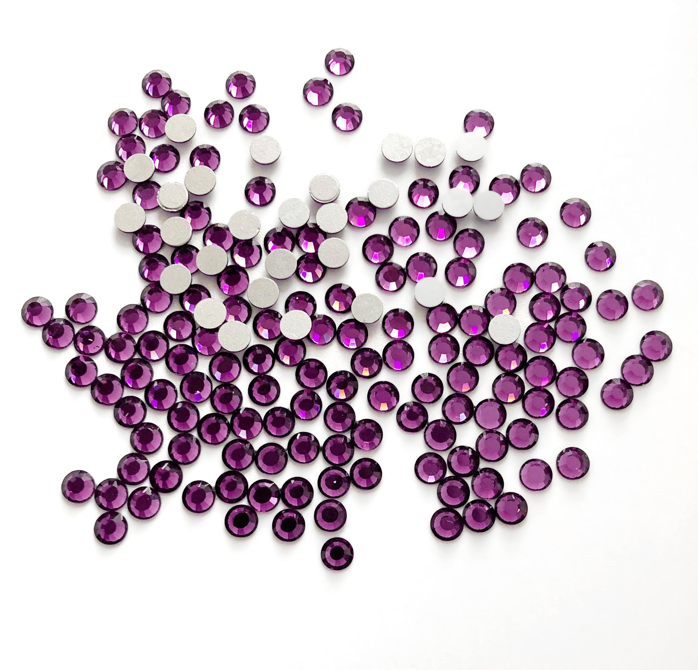 worthofbest Purple Rhinestones for Crafts with Glue, Flatback Purple  Rhinestones for Clothes Nails Clothing Fabric Shoes
