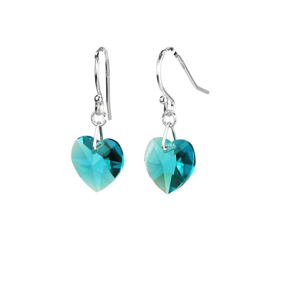 Curved Dark Blue Earrings with Swarovski (R) Crystal Sterling Silver Curved Dark Blue Earrings with Swarovski (R) Crystal Sterling Silver