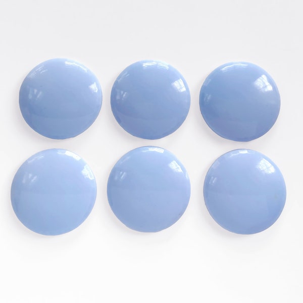 2x Large Blue Cabochons, Vintage Glass Cabochon, Pastel Blue Flatback, West German 35mm 1.4" Stone