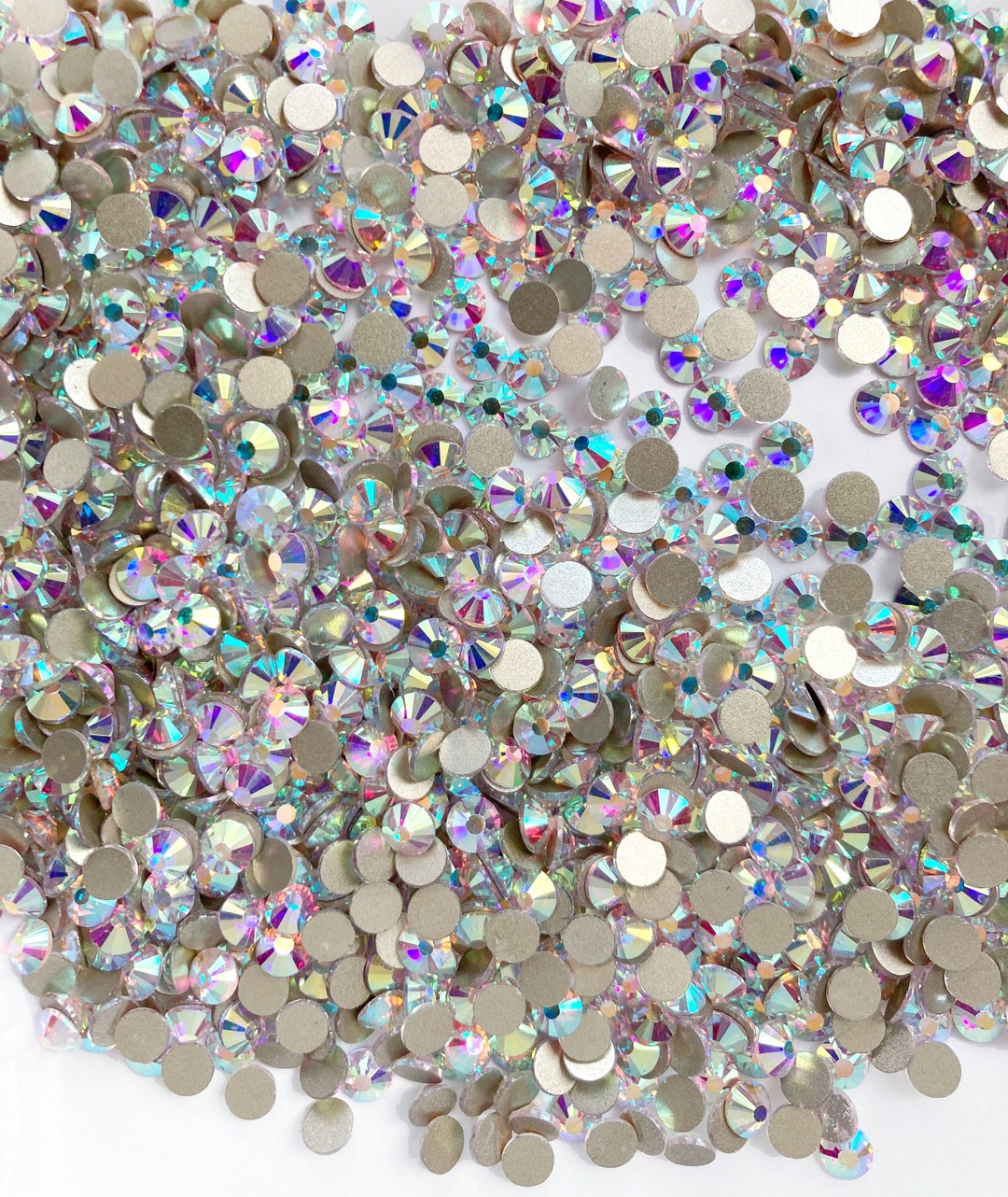 100x Crystal AB SS20 4.8mm Flatback Rhinestones Tiffany Xilion Rose ...