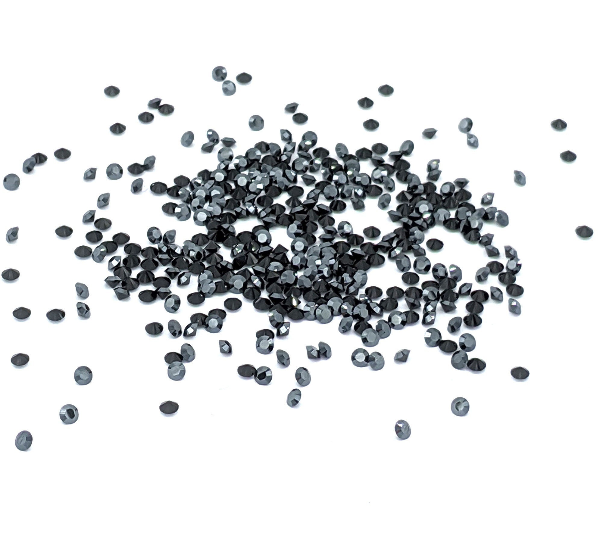 40x Swarovski Jet Hematite 2mm PP14, Grey Rhinestone SS6, Dark Grey ...