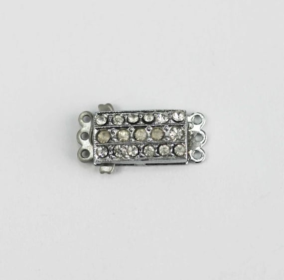 Original 1950s 1 x Vintage Box Clasp 5-Strand Gold OR Silver Tone