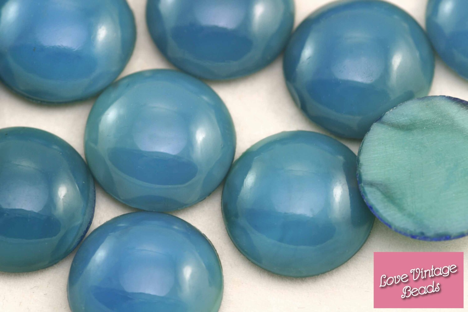 4x Blue Art Glass Cabochons Large Round Cabochon 20mm Blue Etsy