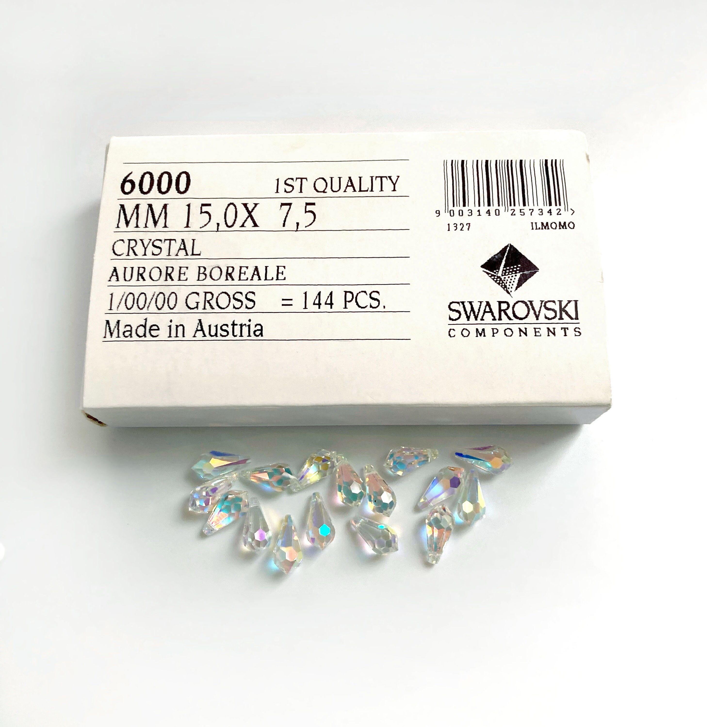 【専用ページ】 スワロフスキー クリスタル AB ペンダント 2 個 15 mm x 7.5 mm