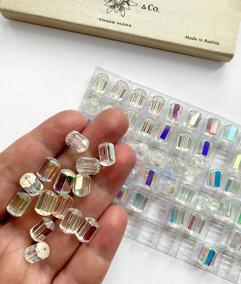 6x Vintage Swarovski AB Beads Crystal AB 5230 Faceted Beads Etsy