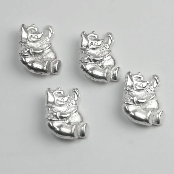 4x Winnie The Pooh Charms, Disney Charms, Kids Silver Necklace Bracelet, Winnie The Pooh, Silver Plated Charms, Disney Characters