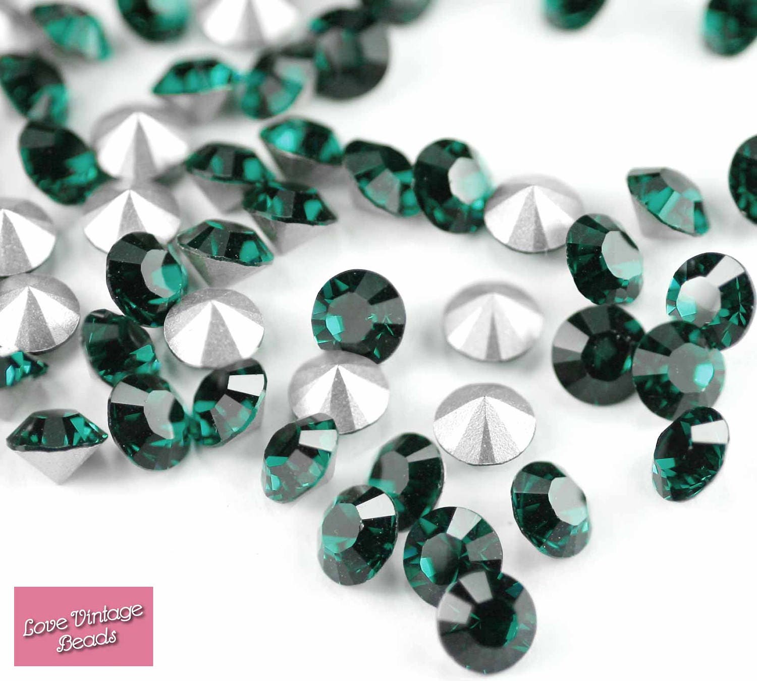 VALUE 20x Swarovski Crystal Emerald Round Chatons 1028 Etsy