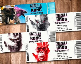 Godzilla X Kong 4-Pack Collectible Movie Tickets