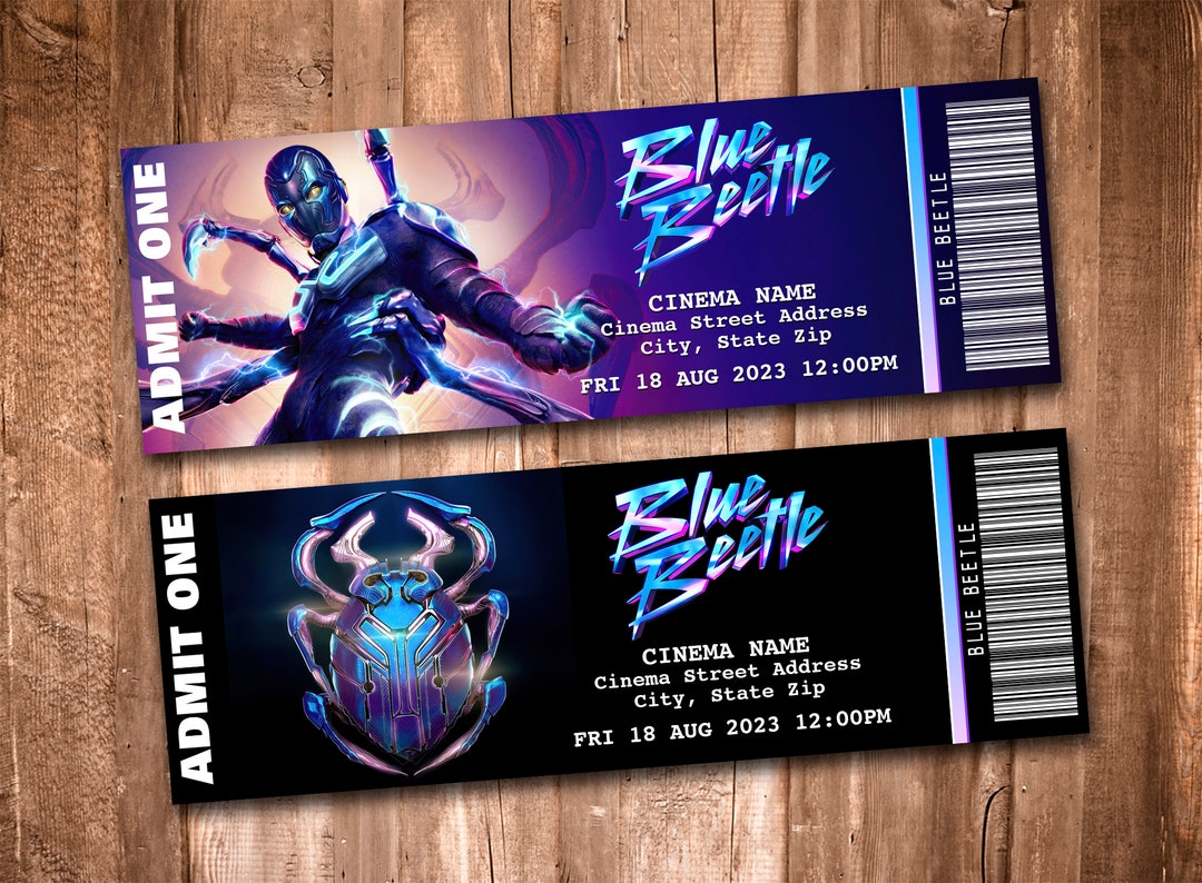 Blue Beetle Collectible Movie Tickets Etsy