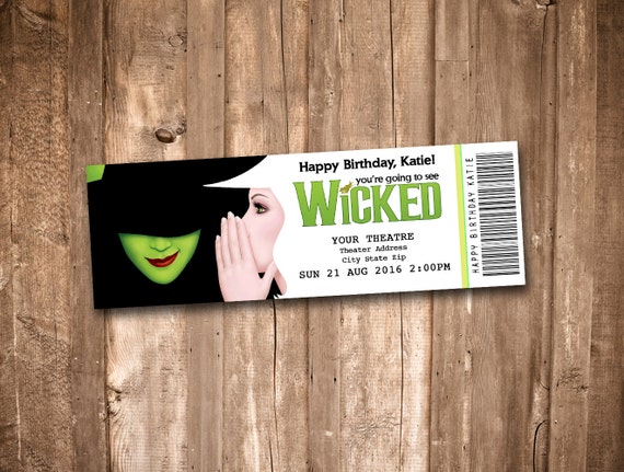 WICKED the Musical Collectible Theater Ticket