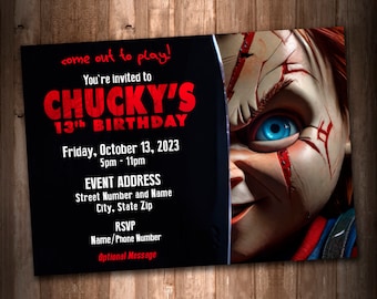 Invitation à une fête Chucky