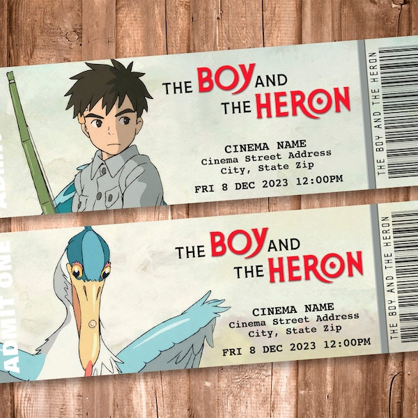 THE BOY and the HERON Collectible Movie Tickets