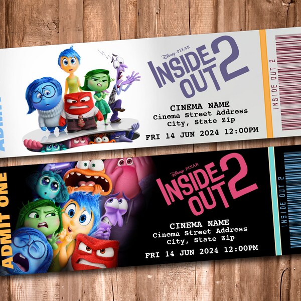 Movie Tickets Inside Out Etsy