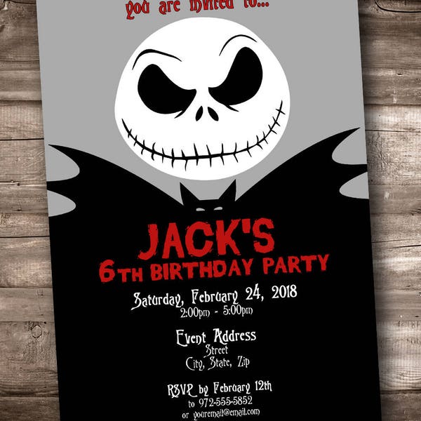 Jack Skellington Birthday Invitation - Etsy