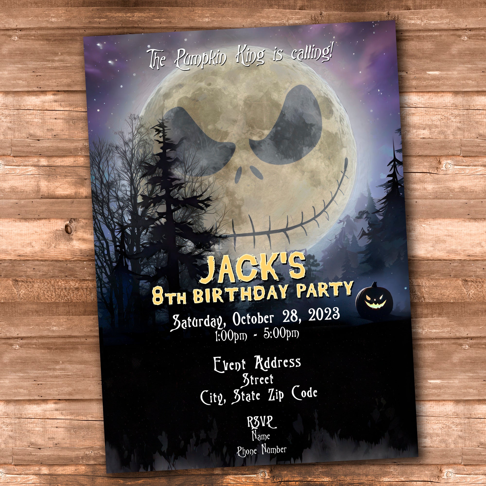 Jack Skellington Party Invitation digital Printable Etsy