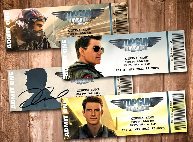 Top Gun Maverick Collectible Movie Tickets Etsy India