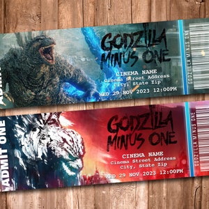 GODZILLA MINUS ONE Collectible Movie Tickets