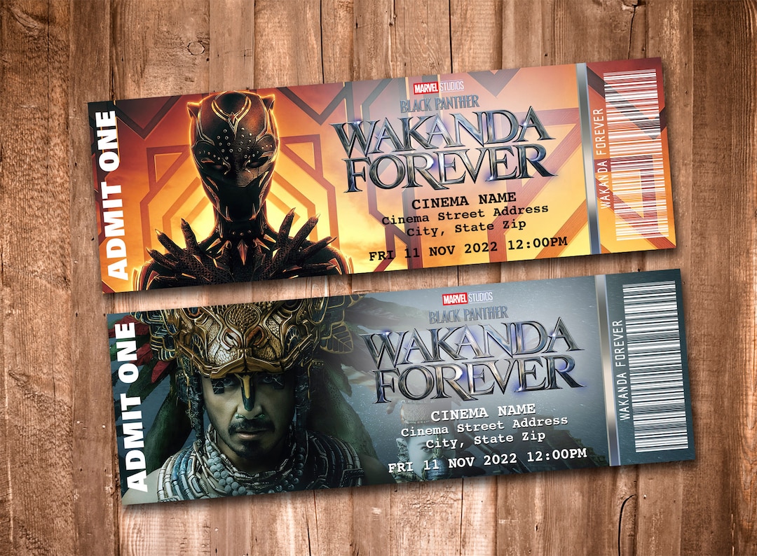 Black Panther: Wakanda Forever Collectible Movie Tickets - Etsy