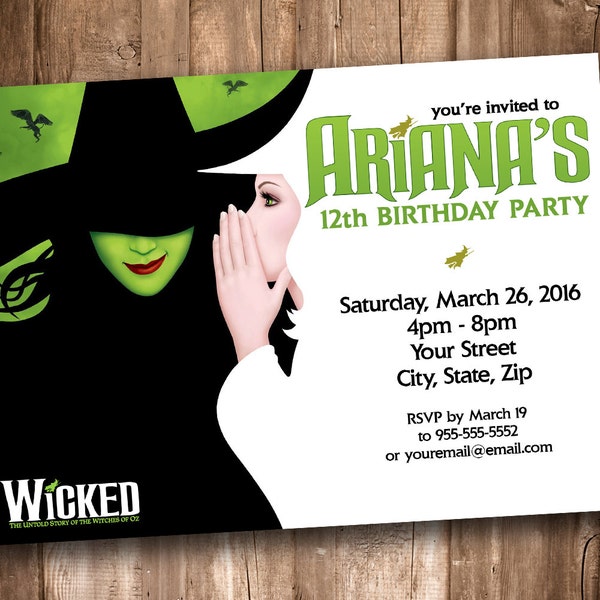 Wicked the Musical Party Invitation