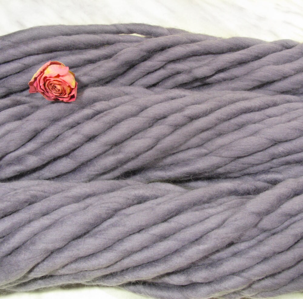 Super bulky yarn giant chunky yarn ATLAS purplegray 16 oz Etsy
