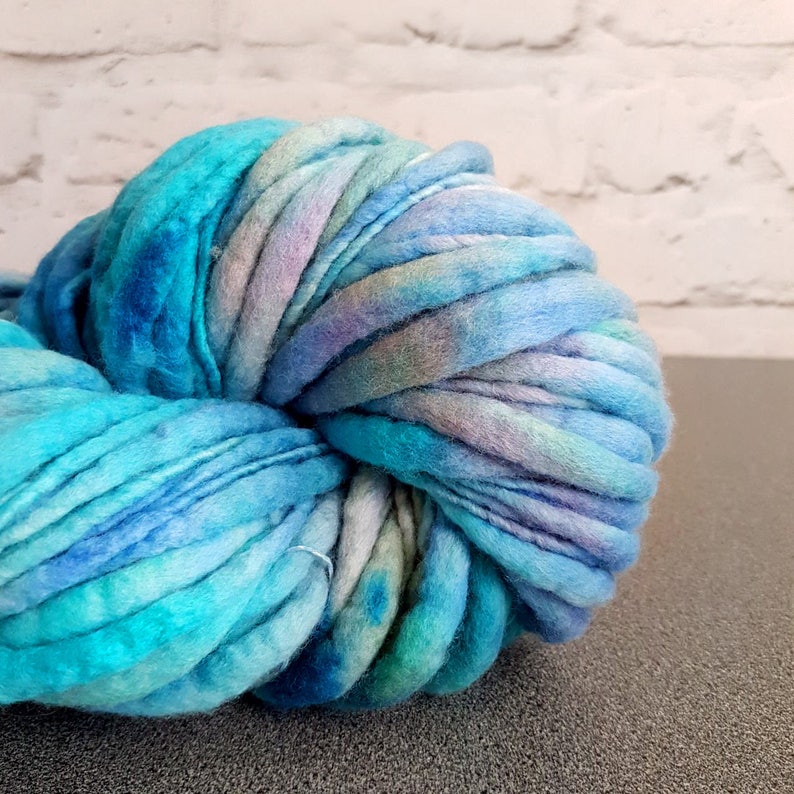 Thick and thin slub merino wool knitting yarn TTY0 handspun Etsy