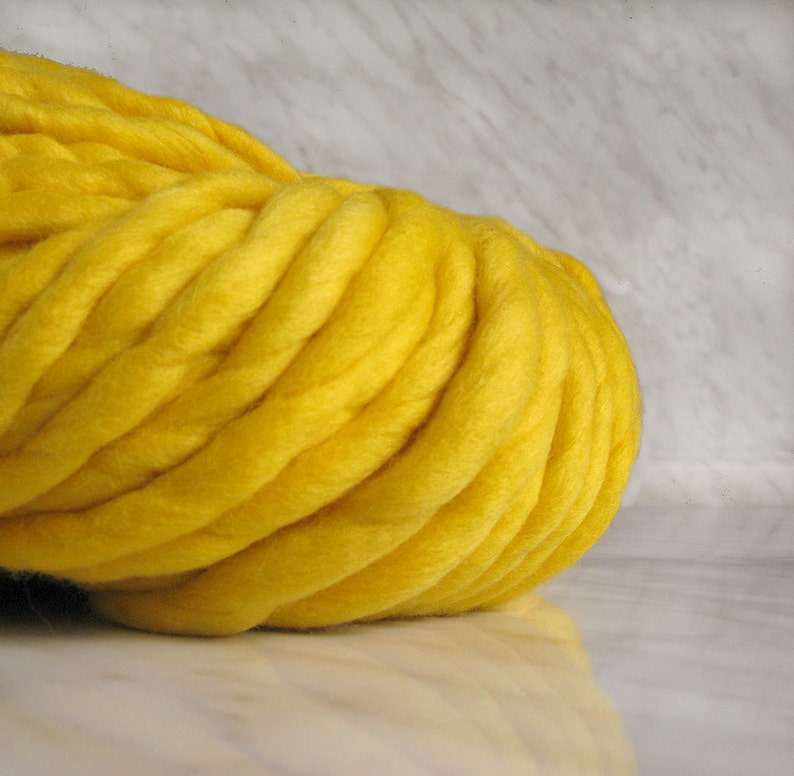 Super Bulky Yarn Extra Chunky Yarn ATLAS Yellow 7 Oz Super Etsy