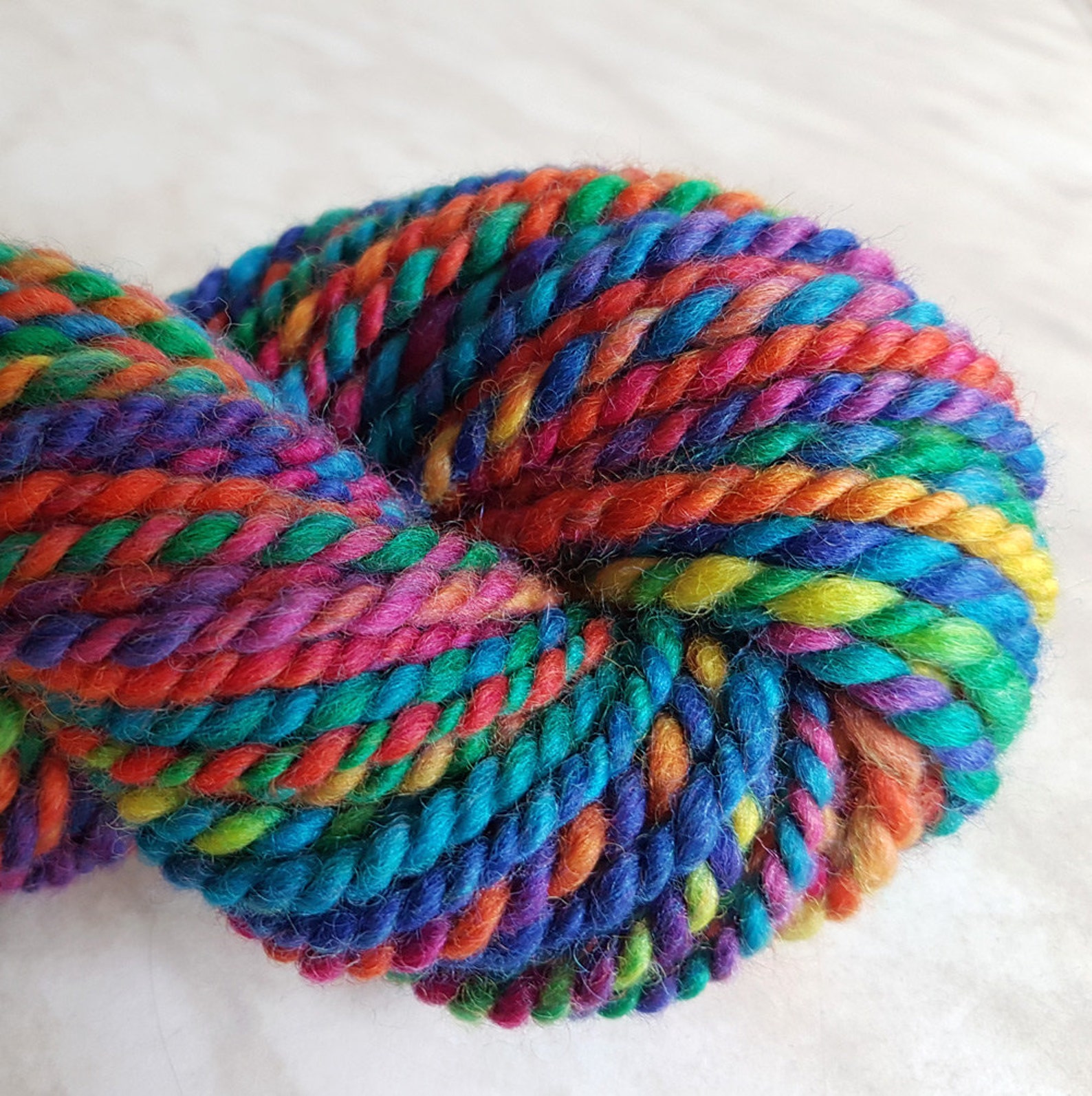 Wool yarn RAINBOW2 3.5 oz 44 yards 23 mc / 100g 40m bulky Etsy
