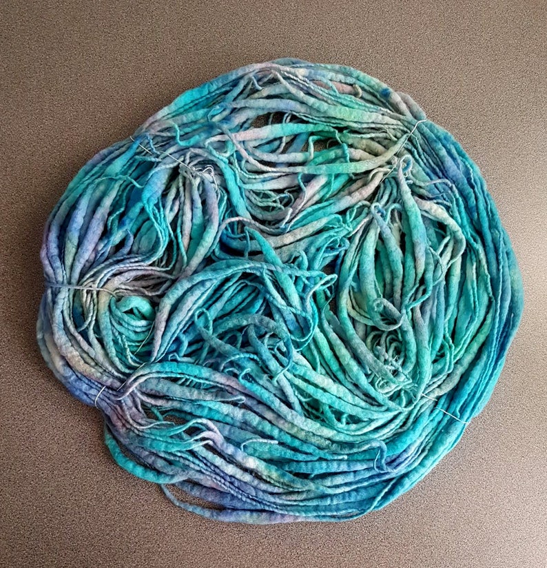 Thick and thin slub merino wool knitting yarn TTY0 handspun Etsy