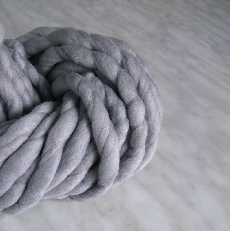 Super Bulky yarn mega chunky yarn TITAN light gray 8 oz mega Etsy