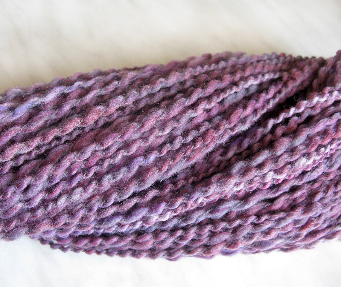 Wool Handspun Spiral Curly Knitting Yarn LILAC 4.6oz Merino Etsy